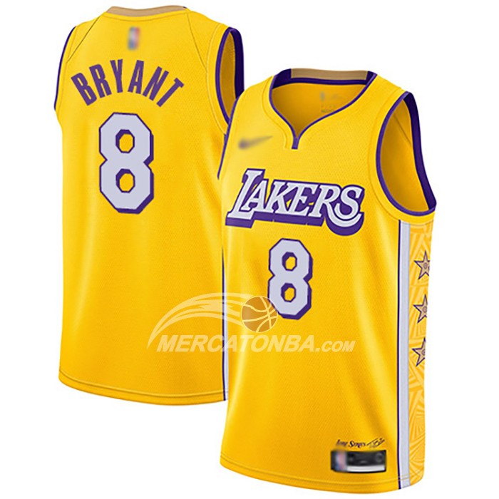 Maglia Los Angeles Lakers Kobe Bryant Citta Edition Giallo
